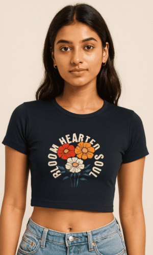 Bloom Hearted Soul – Women’s Crop Baby Premium Tee