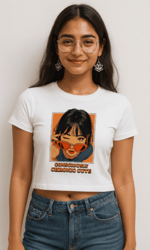 Chronic Cute – Women’s Crop Baby Premium Tee