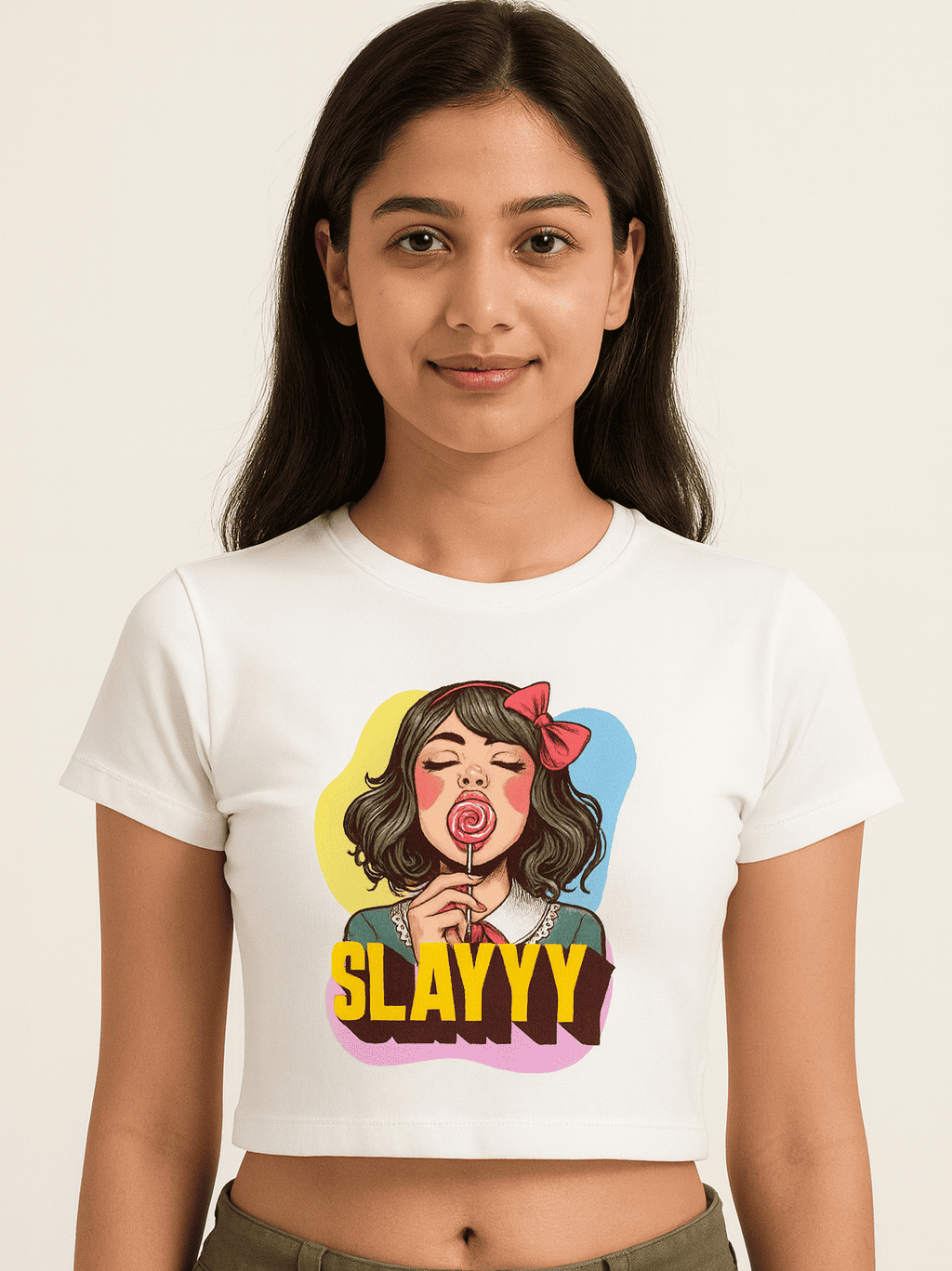 SLAYYY – Women’s Crop Baby Premium Tee