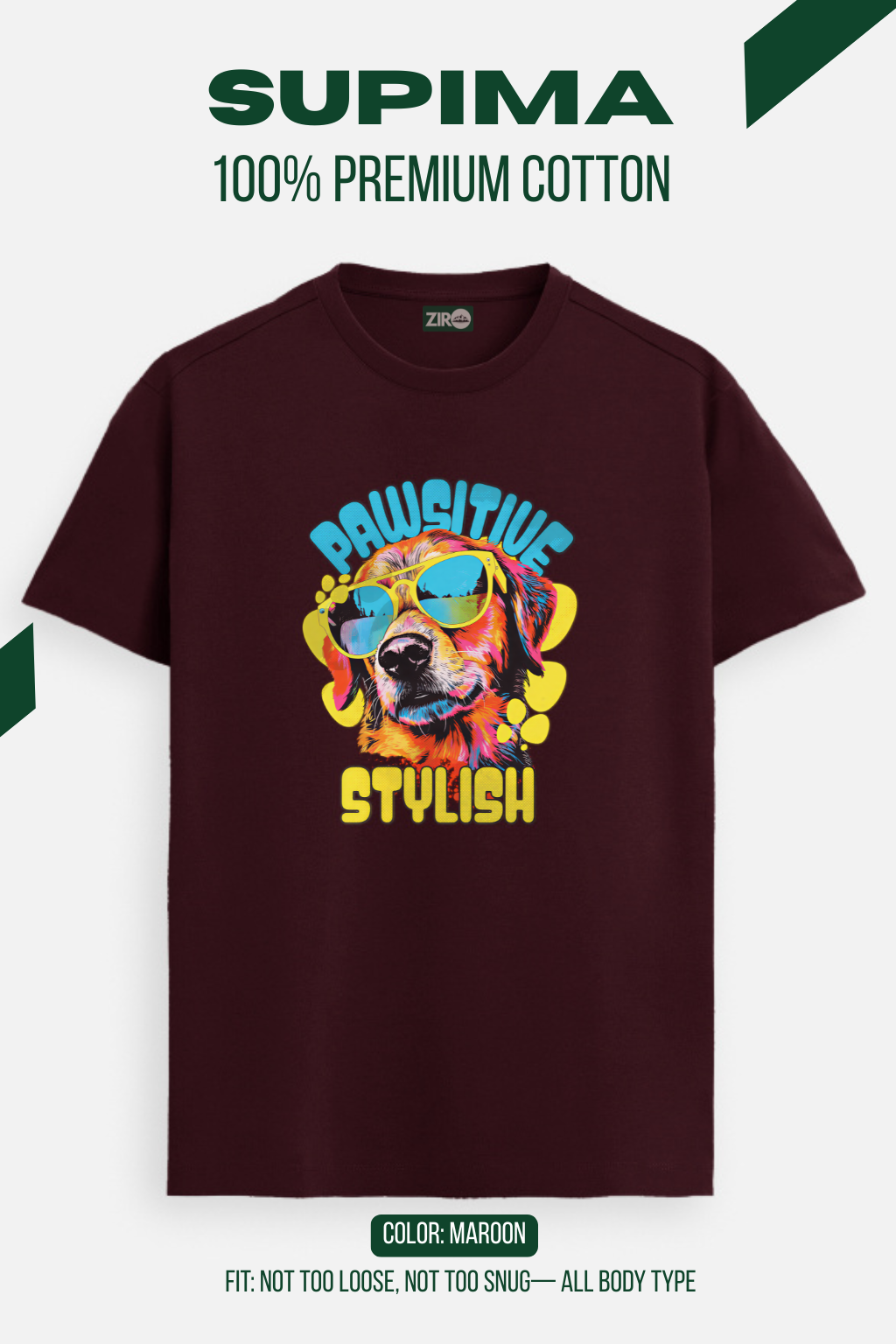 Pawsitive Stylish - Supima Premium Cotton Tee - Image 2